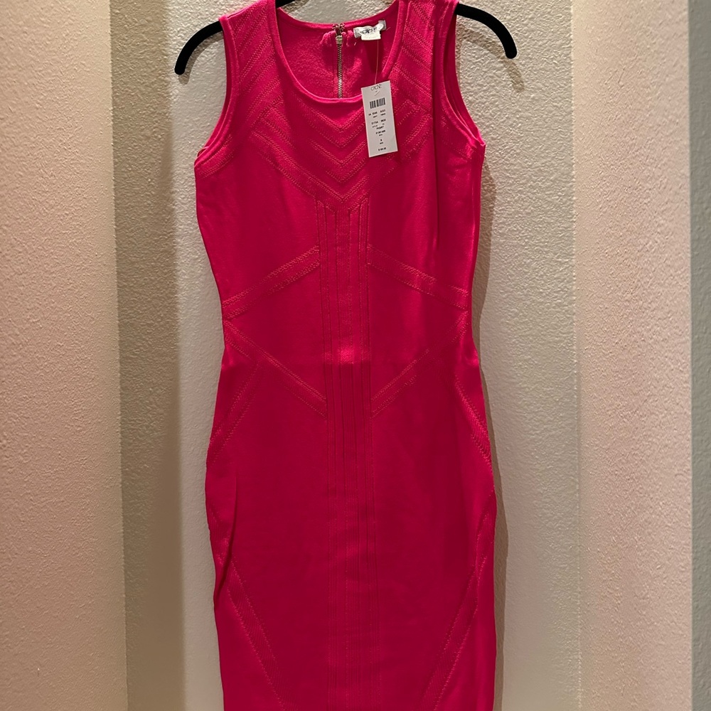 Cache Vibrant Pink Midi Dress